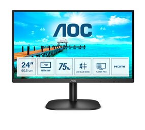 AOC MON AOC 23.8 F-HD / VGA / DVI / VESA / Black RENEWED