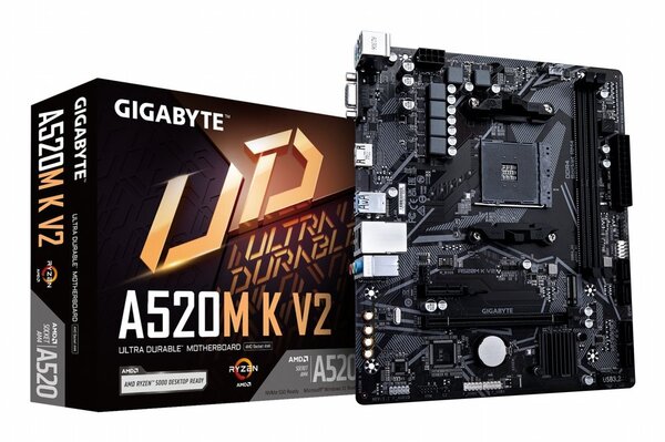 Gigabyte Gigabyte A520M-K V2 | Socket AM4 | AMD A520 | 2xDDR4 | Micro-ATX | Moederbord | Open Box Gigabyte Gigabyte A520M-K V2 | Socket AM4 | AMD A520 | 2xDDR4 | Micro-ATX | Moederbord | Open Box