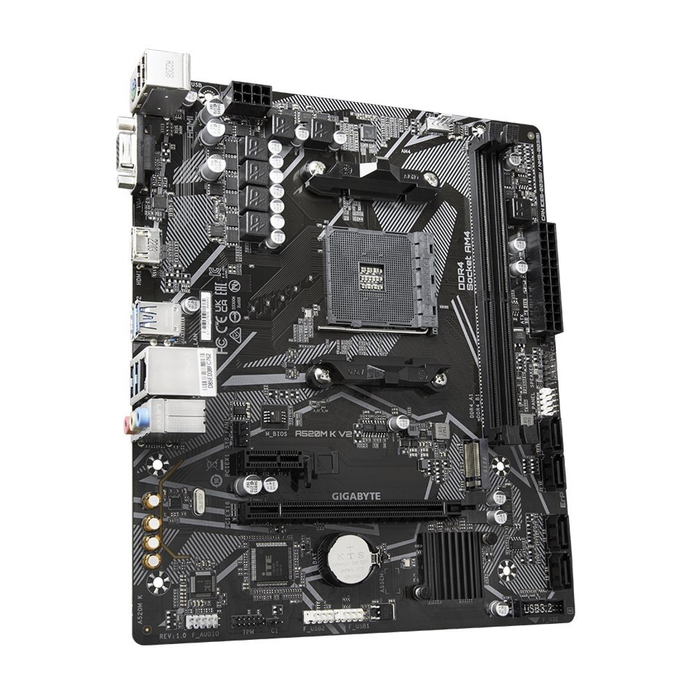 Gigabyte Gigabyte A520M-K V2 | Socket AM4 | AMD A520 | 2xDDR4 | Micro-ATX | Moederbord | Open Box Gigabyte Gigabyte A520M-K V2 | Socket AM4 | AMD A520 | 2xDDR4 | Micro-ATX | Moederbord | Open Box