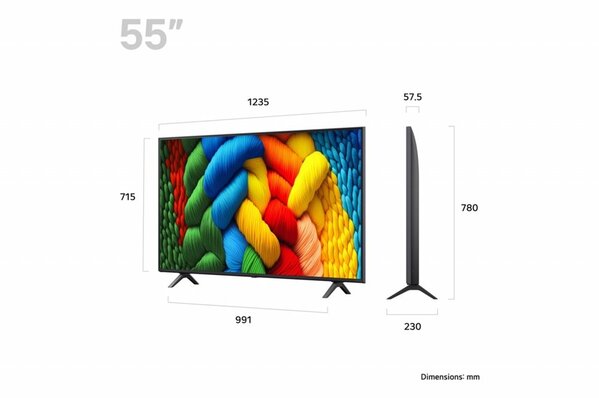 LG LG NANO80 AI | 55″ 4K Ultra HD NanoCell Smart TV | webOS | HDR10 | 60Hz
