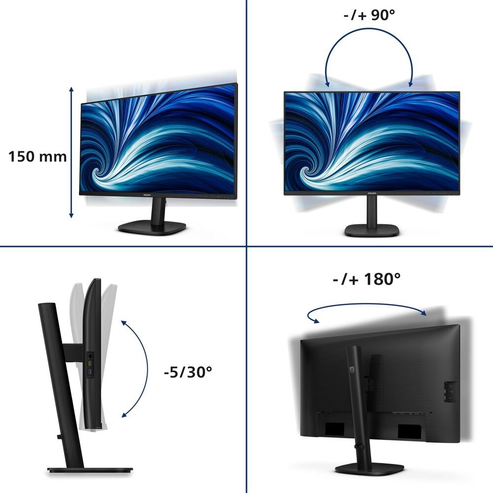 Philips Philips 27B2N3500J/00 | 27" Quad HD IPS Monitor | 120 Hz | Zwart | OPEN BOX Philips Philips 27B2N3500J/00 | 27" Quad HD IPS Monitor | 120 Hz | Zwart | OPEN BOX
