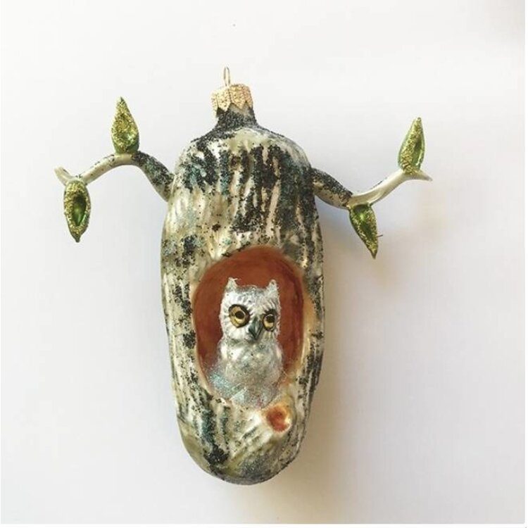 Christmas Ornament Little Owl in Birch