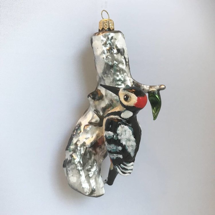 Christmas Decoration Woodpecker on a Birch