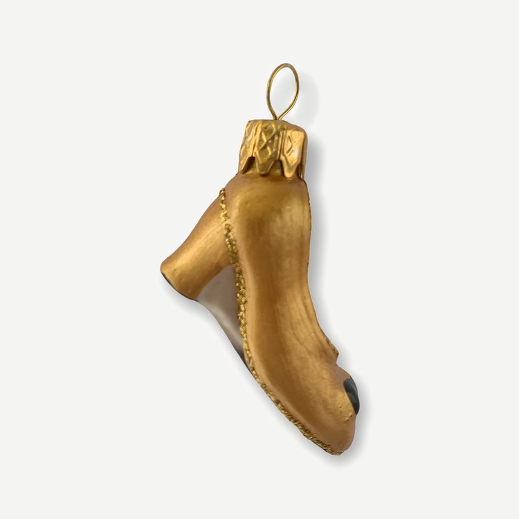 Christmas Ornament Tiny Shoe Gold