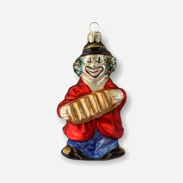Christmas Ornament Little Clown with Accordion
