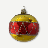 Kerstbal Geel-Rood
