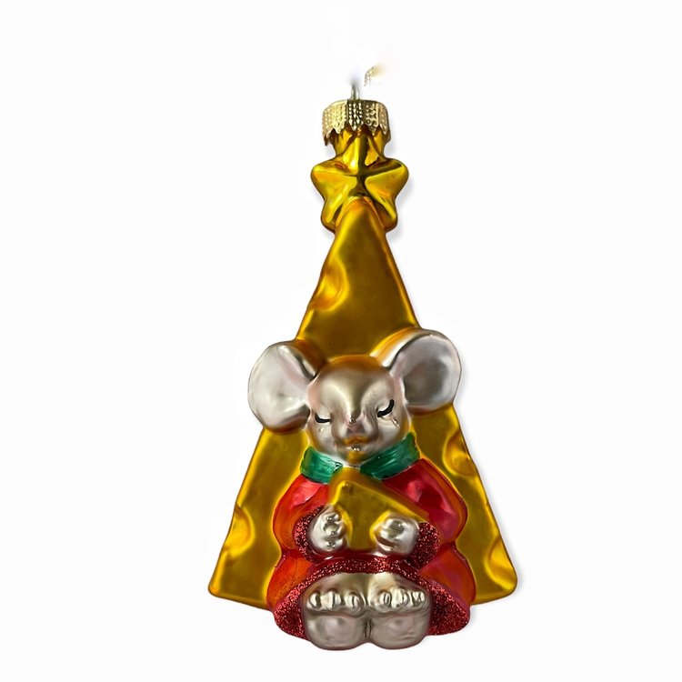 Christmas Ornament Little Mouse with Cheese