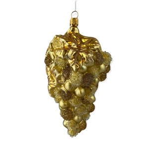 Christmas Ornament Bunch of Grapes Gold