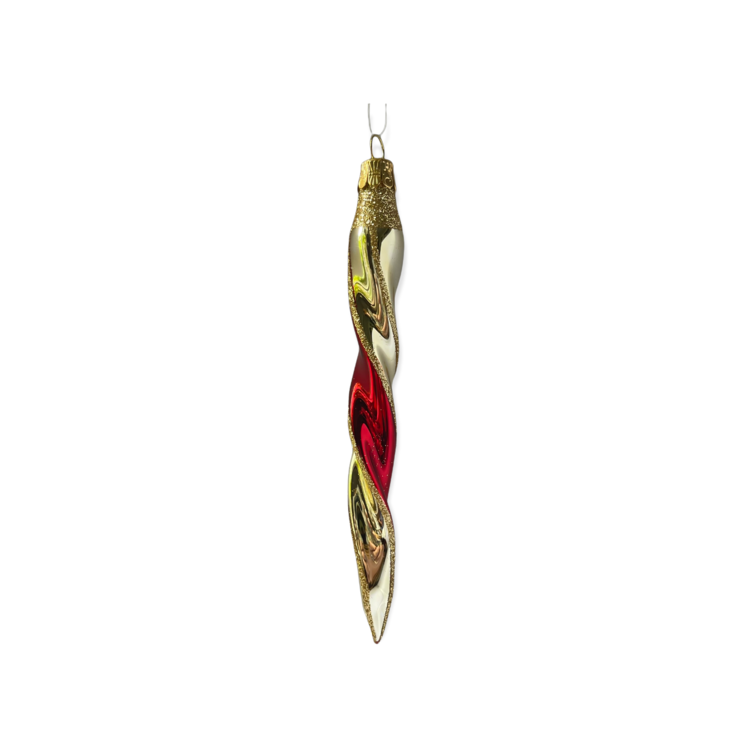 Christmas Ornament Icicle Red