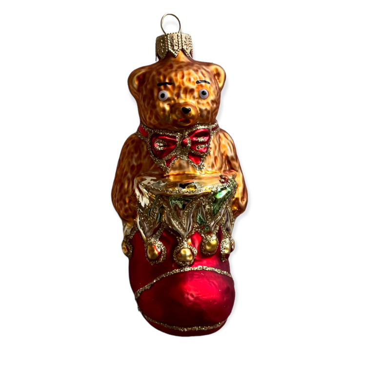 Christmas Ornament Teddy Bear in a Shoe