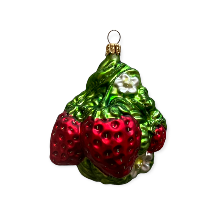 Christmas Ornament Strawberries with Leaf