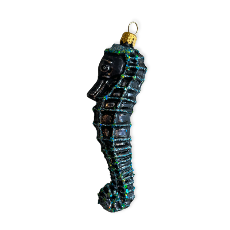 Christmas Ornament Seahorse Black