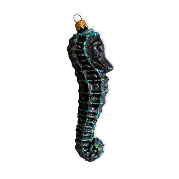 Christmas Ornament Seahorse Black