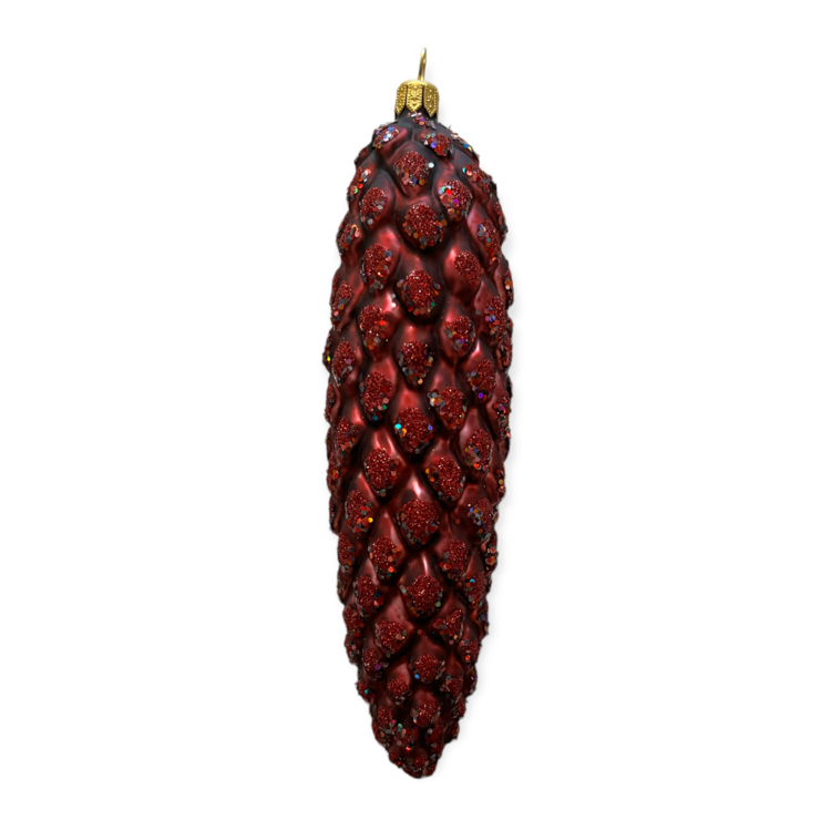 Christmas Ornament Slender Cone Red