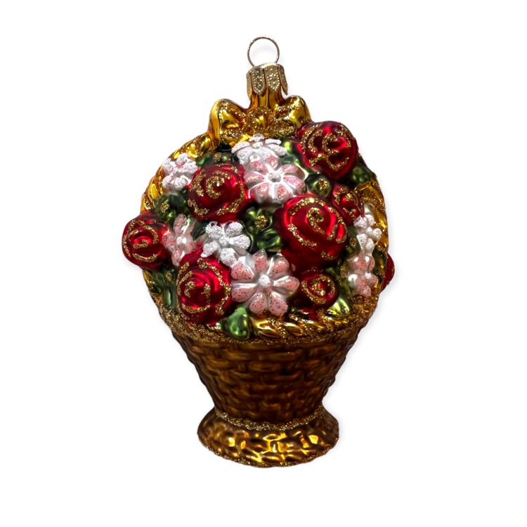 Kerstbal Bloemenmandje