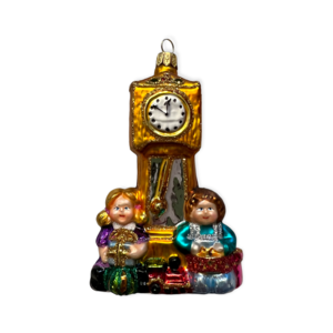 Christmas Ornament Children at a Clock