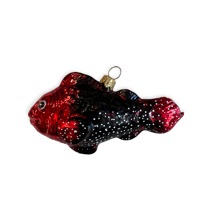 Christmas Ornament Fish Red - Black