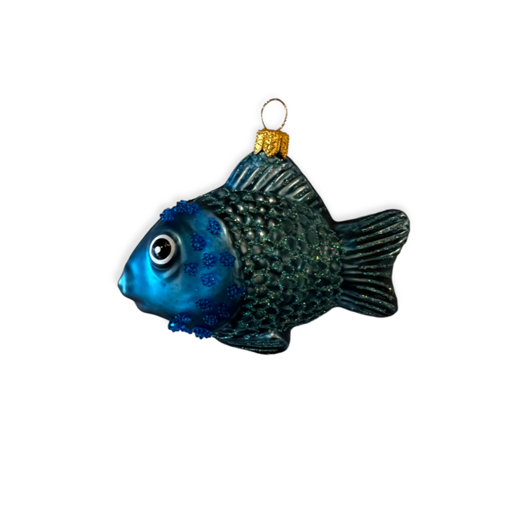 Christmas Ornament Fish Dark Blue