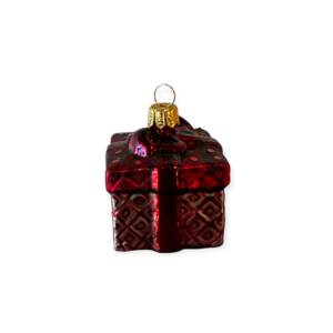 Christmas Ornament Little Present Dark Red