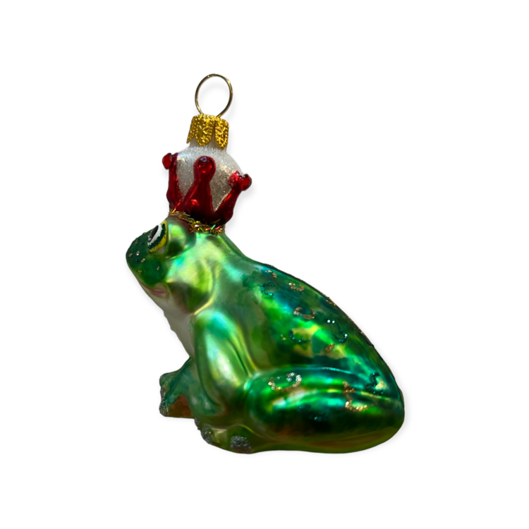 Christmas Ornament Frog with a Little Crown