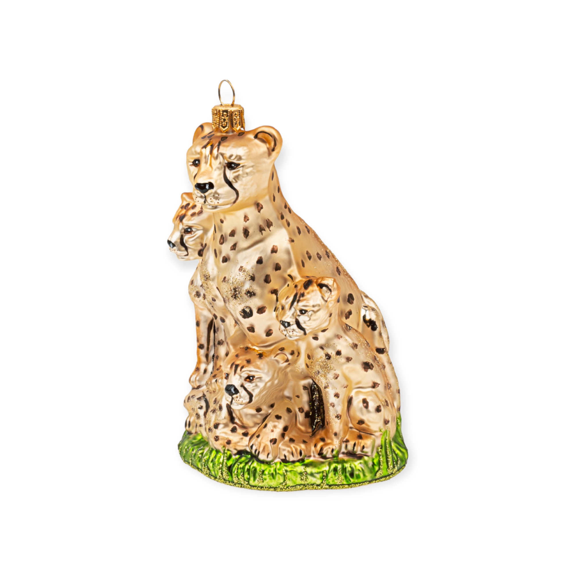Christmas Ornament Cheetah with Cubs - The Vintage Christmas Company
