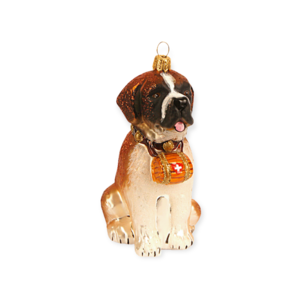 Christmas Ornament Saint Bernard with Barrel