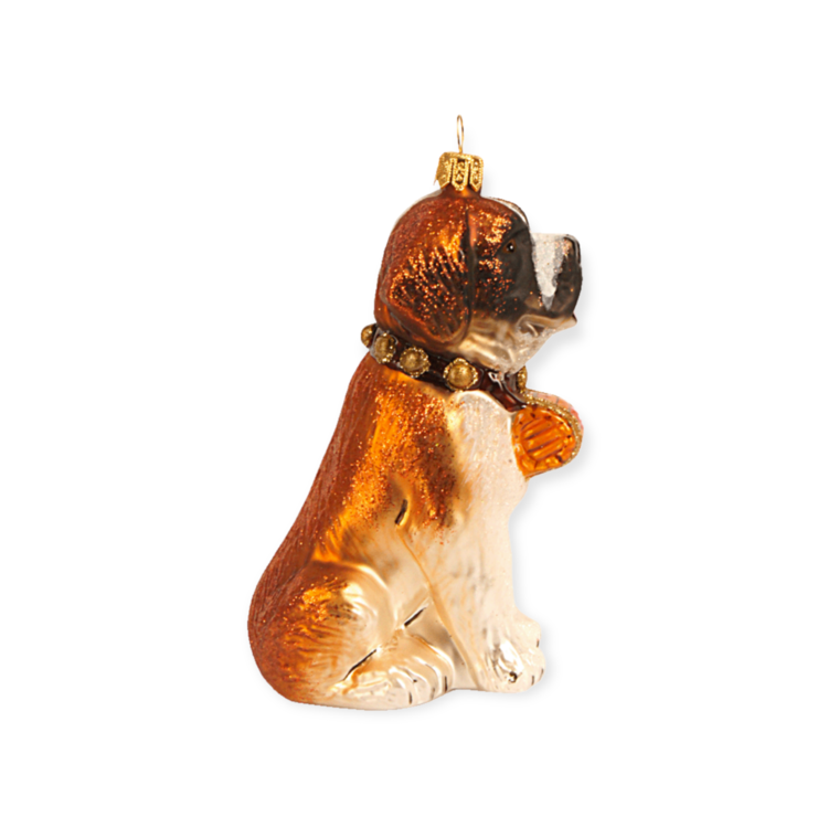 Christmas Ornament Saint Bernard with Barrel