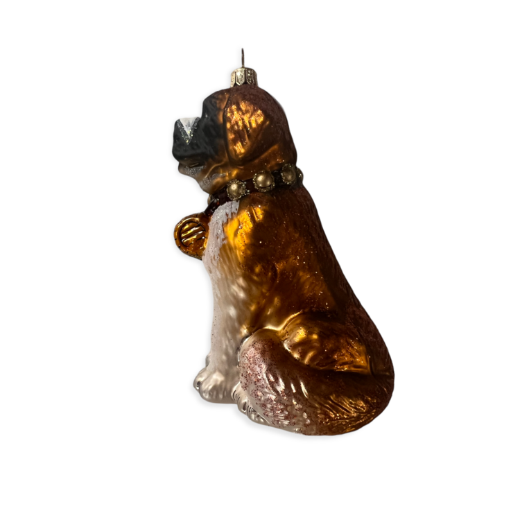 Christmas Ornament Saint Bernard with Barrel