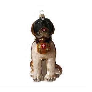 Christmas Decoration Saint Bernard with Barrel