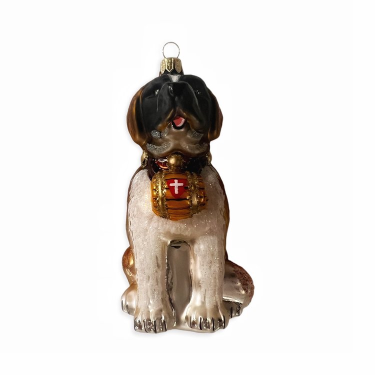 Christmas Ornament Saint Bernard with Barrel