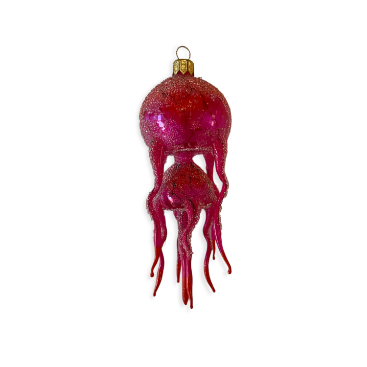 Kerstbal Medusa Kwal Rood