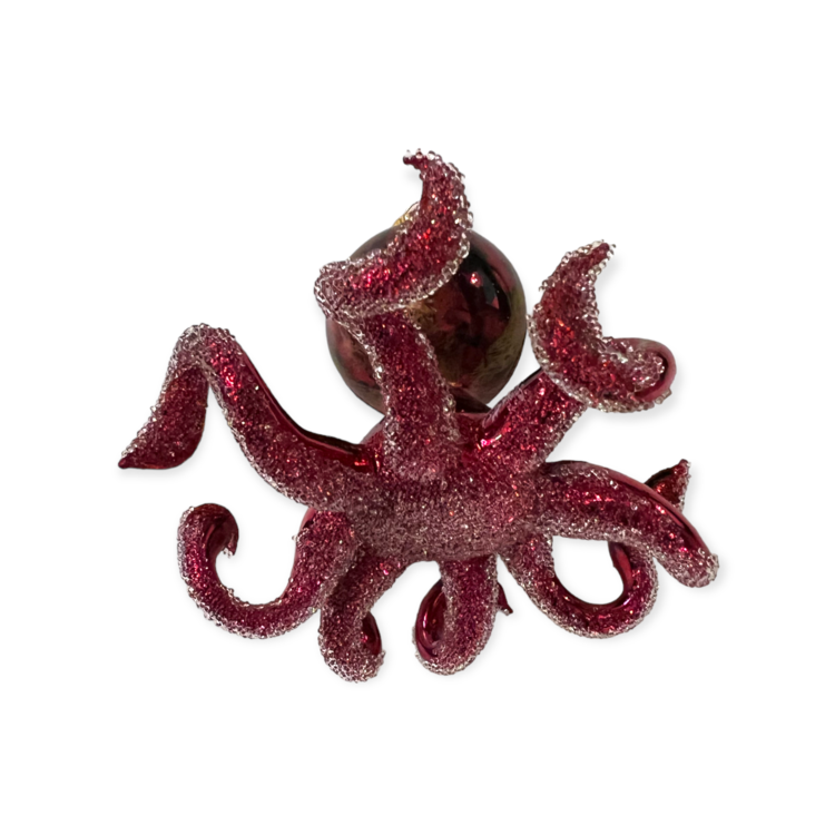 Christmas Ornament Octopus Red
