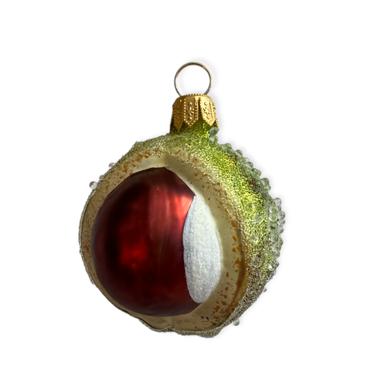 Christmas Ornament Chestnut Open Frosted
