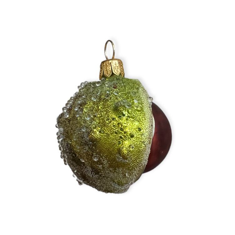 Christmas Ornament Chestnut Open Frosted