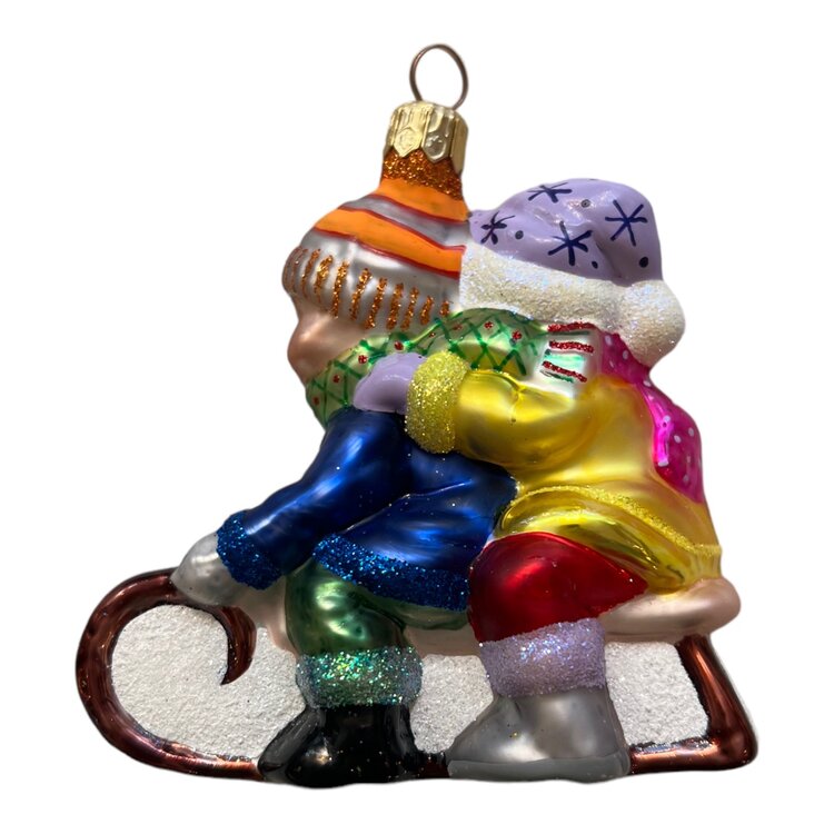 Christmas Ornament Children on a Sleigh