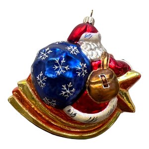 Christmas Ornament Santa on a Comet