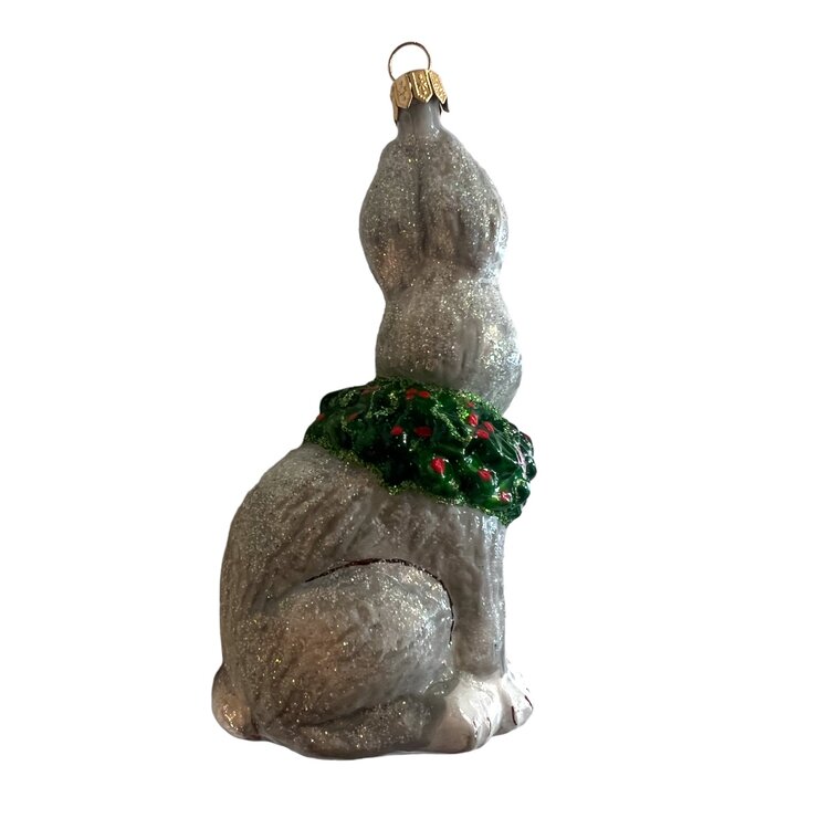 Christmas Ornament Rabbit with Christmas Wreath