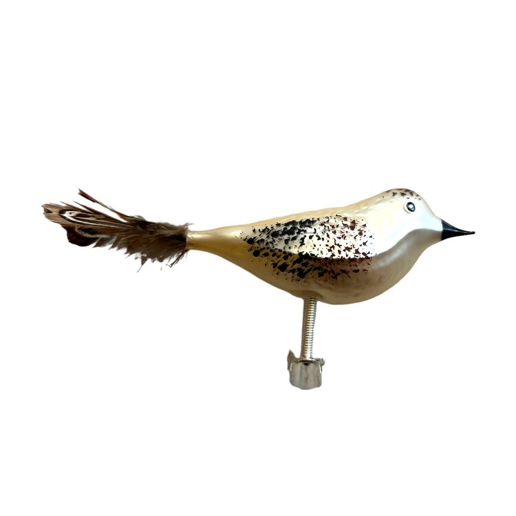 Christmas Ornament Brown-White Bird