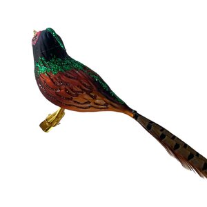 Christmas Ornament Pheasant with Feather