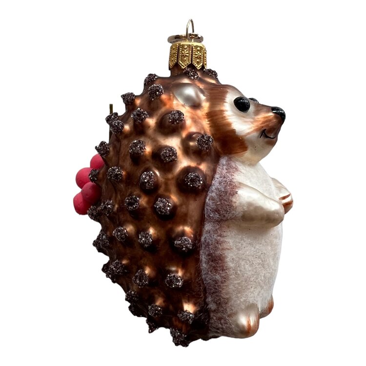 Christmas Ornament Hedgehog with Berries
