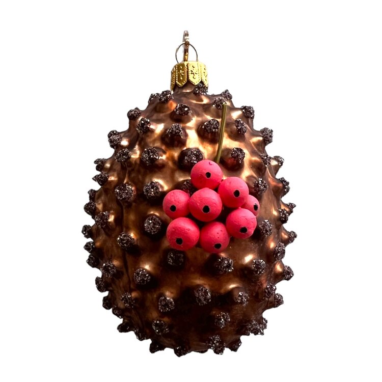 Christmas Ornament Hedgehog with Berries