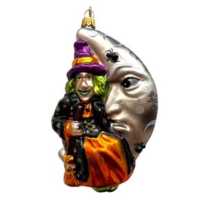 Christmas Ornament Witch in the Moon