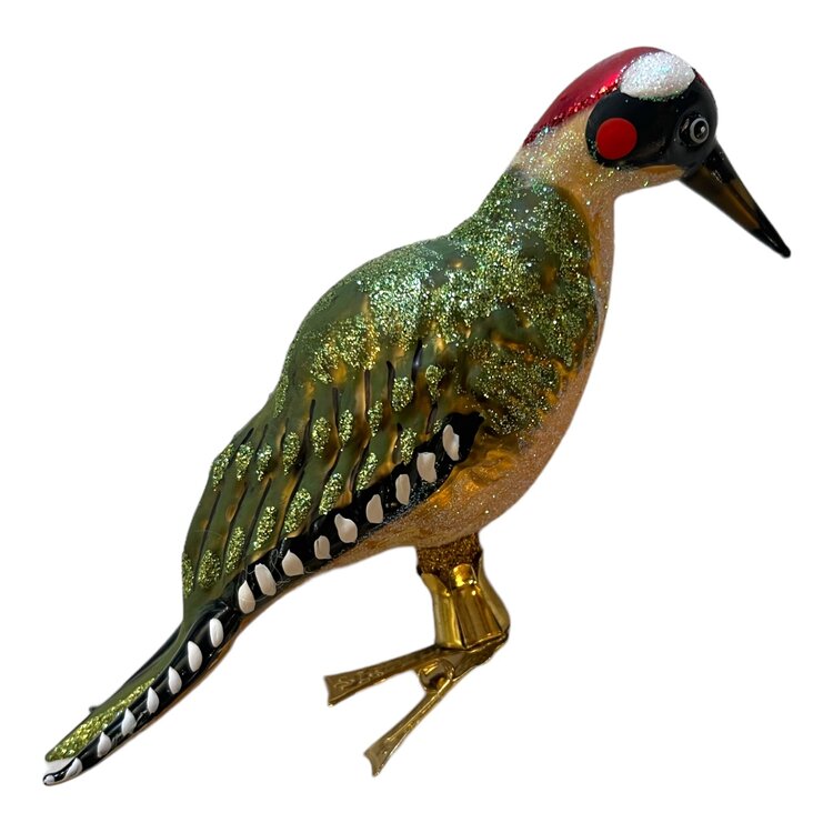 Christmas Ornament Green Woodpecker