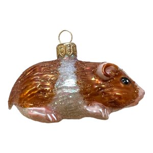 Christmas Ornament Small Guinea Pig Brown - White