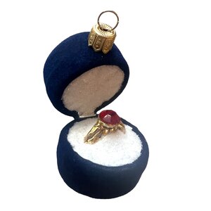 Christmas Ornament Engagement Ring Blue