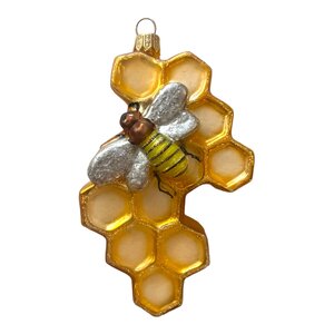 Christmas Decoration Honeybee on Honeycomb