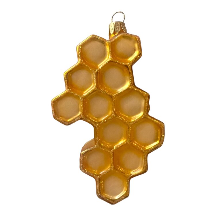 Christmas Ornament Honeybee on Honeycomb