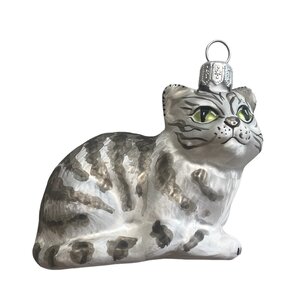 Christmas Ornament Tabby Cat Lying Down