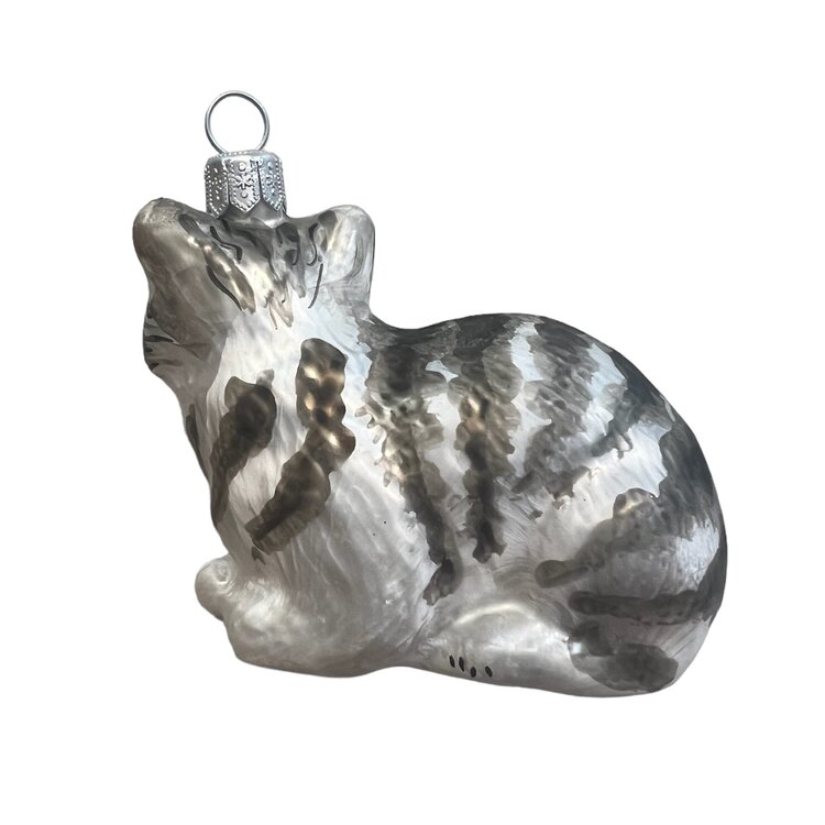 Christmas Ornament Tabby Cat Lying Down