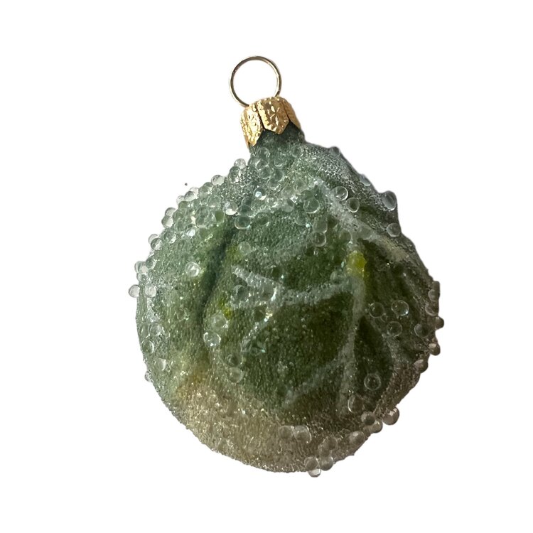 Christmas Ornament Brussels Sprout Frosted